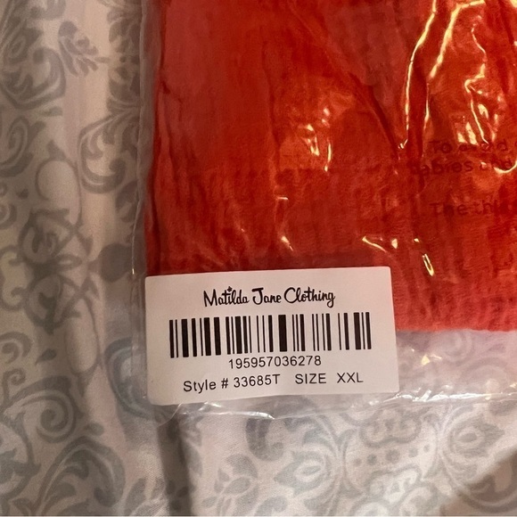 Matilda Jane Red Maui Mock-neck Tank Cotton with Tie and Cutout Back XXL - Picture 7 of 7